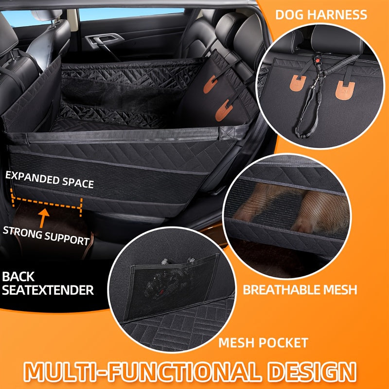 Waterproof Pet Car Seat Hammock with Storage Pocket for Dogs