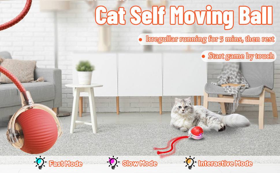 1/2/3pcs Automatic 360° Rolling Pet Balls (Red, Gray, Green), USB Rechargeable With LED Lights, Teething Relief, Durable Plastic, For Kittens & Dogs, Interactive Toys, Easter & Patriot Day Gifts