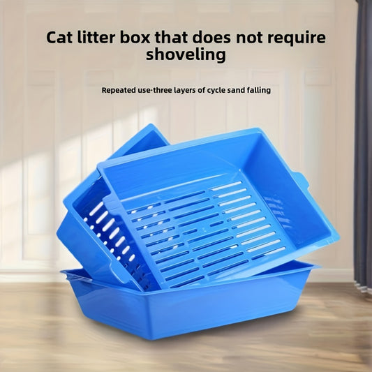 Detachable 3 Tier Cat Litter Box Large Stackable Design