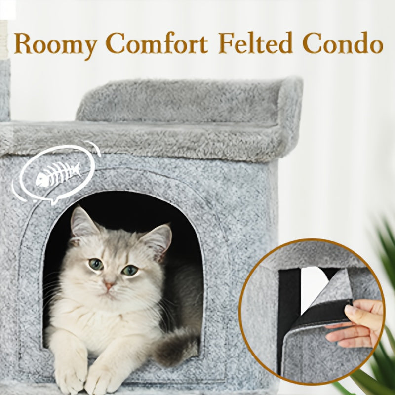 Multi-Level Cat Tree Tower with Cozy Condos and Scratching Posts