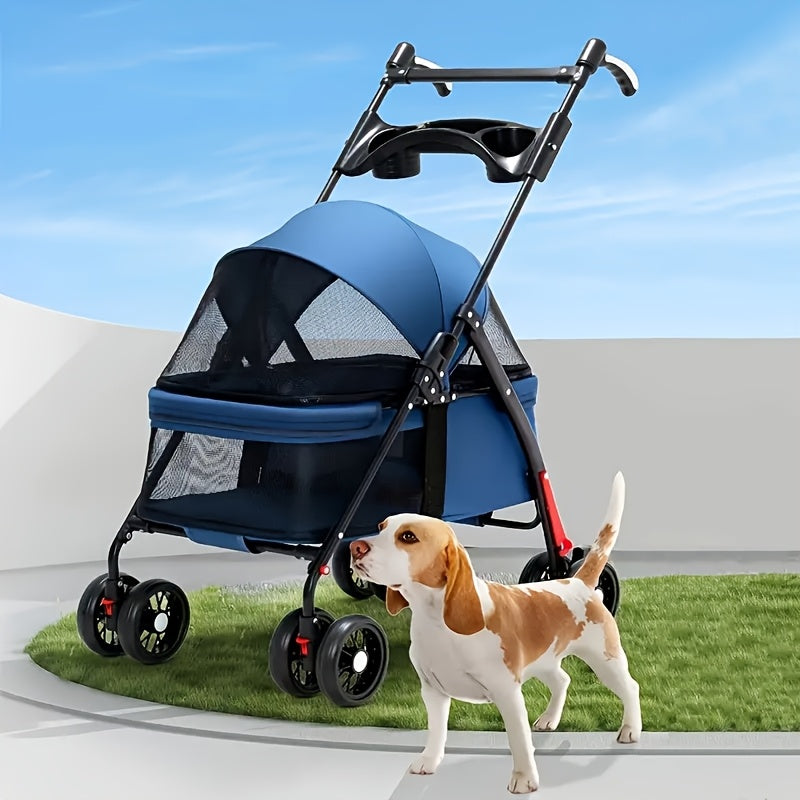 Lightweight Foldable Pet Stroller for Cats and Small Dogs