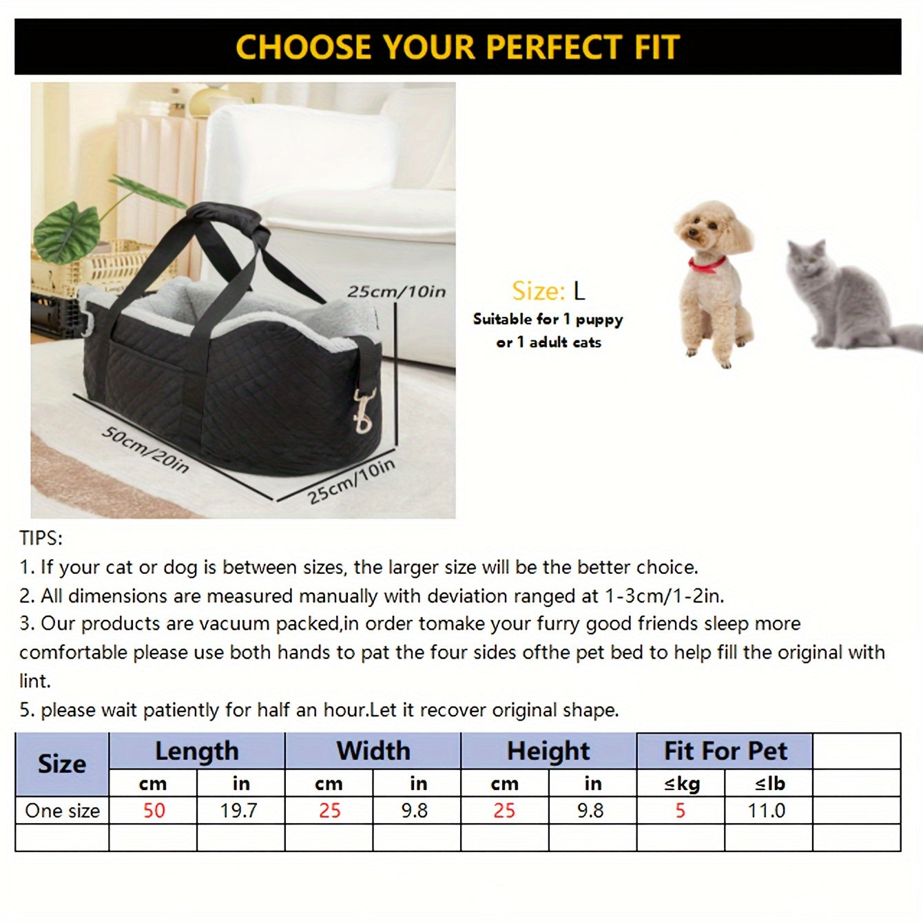 Ultimate Comfort Memory Foam Dog Booster Car Seat Elevated