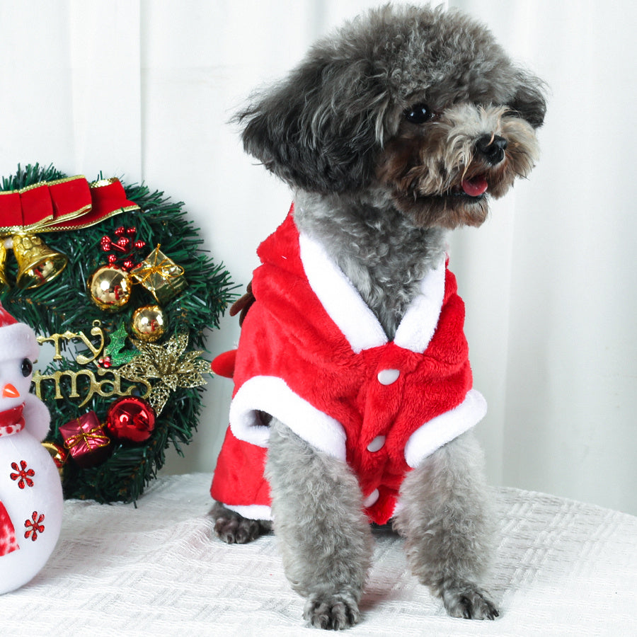 Cozy Flannel Hooded Dog Sweater Jacket All Season For Pets