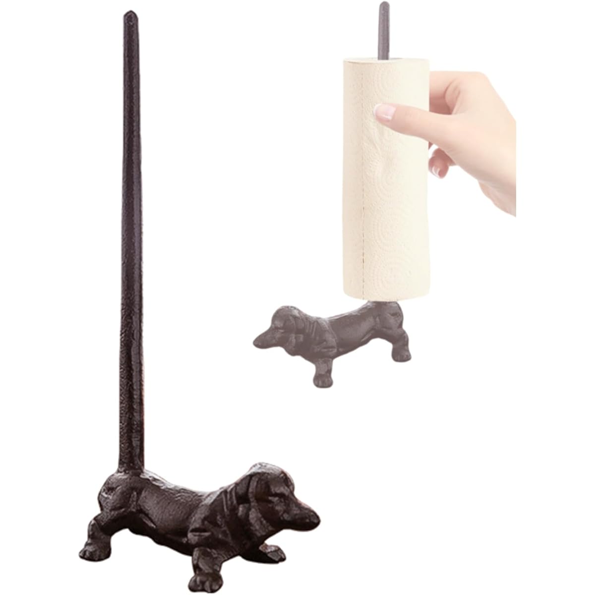 Mozhixue Dog Shaped Cast Iron Paper Towel Holder Wall Mount