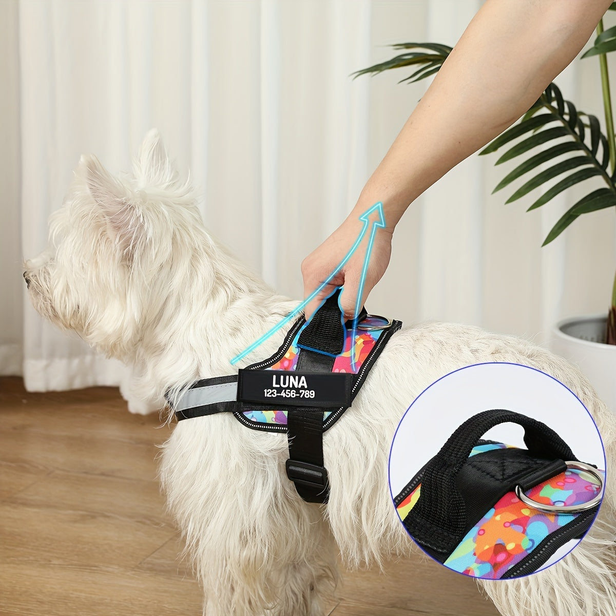 Customizable Heavy Duty No Pull Dog Harness with Personalized Details