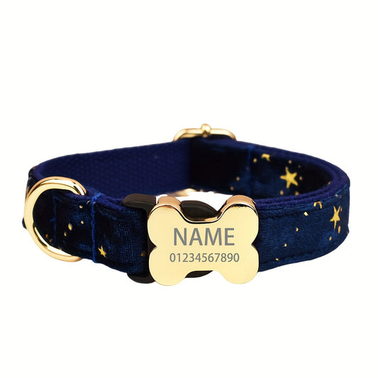 Personalized Dog Collar with Engraved ID Tag and Adjustable Design