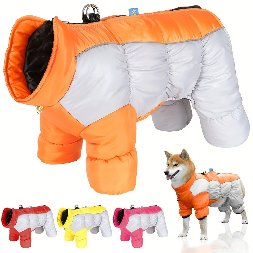 Pet Thermal Insulated Reflective Four Legged Dog Jacket For Small Dogs