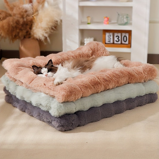 Dengbaosi Ultra Soft Faux Rabbit Fur Dog Bed Plush Mattress
