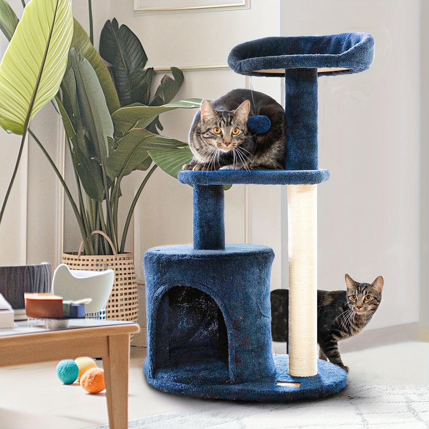 CLEVAHOME Cozy Cat Tree with Scratching Posts and Perches