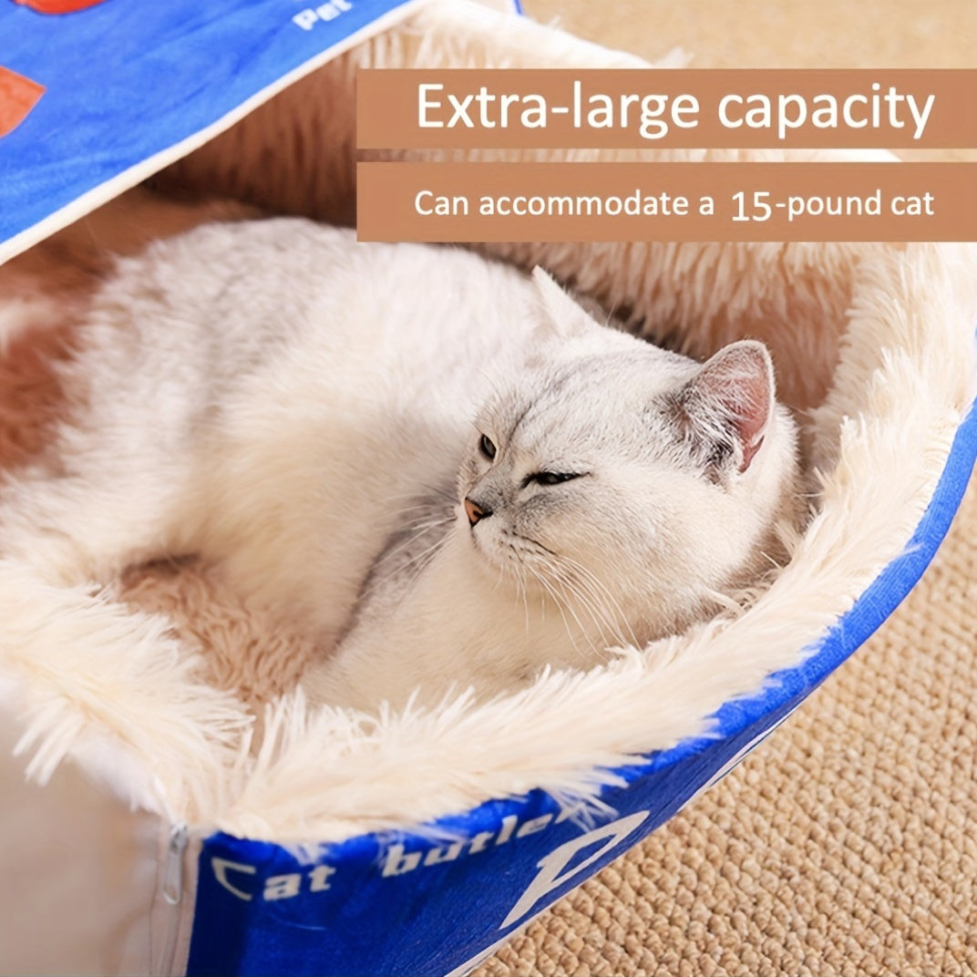 Rectangular Fully Enclosed Cat Bed All Seasons Warm Home