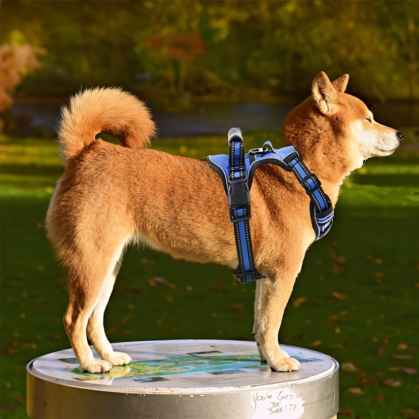 Adjustable Reflective No Choke No Pull Dog Harness With Leash