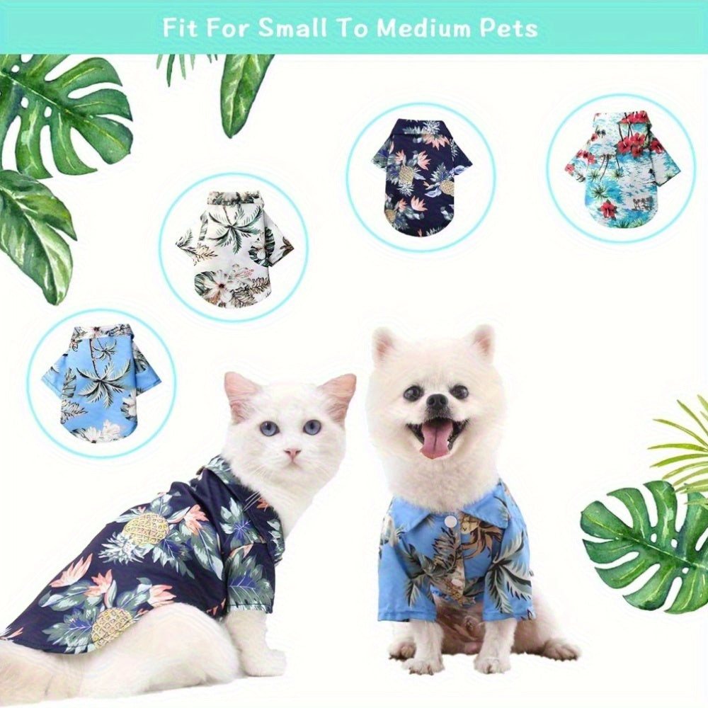 Hawaiian Style Pet Shirts for Summer Beach Fun