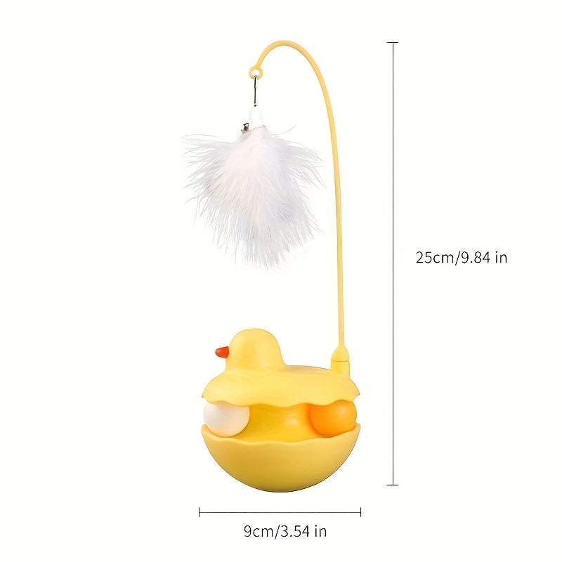 Interactive Duck Weeble Wobble Cat Toy Detachable Washable