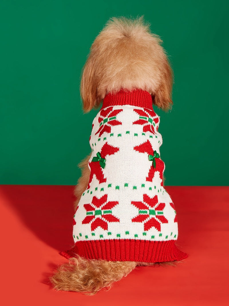 Christmas Santa Claus Knit Dog Sweater Acrylic Winter Pet Apparel