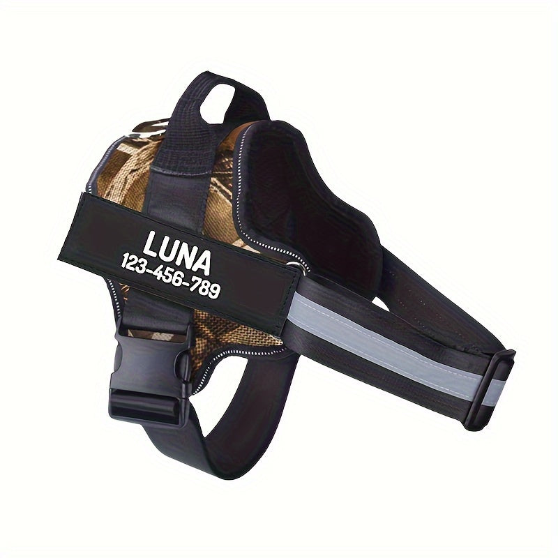 Customizable Heavy Duty No Pull Dog Harness with Personalized Details
