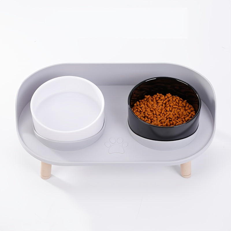 Durable Pet Feeding Station With Double Bowls Non Slip Base