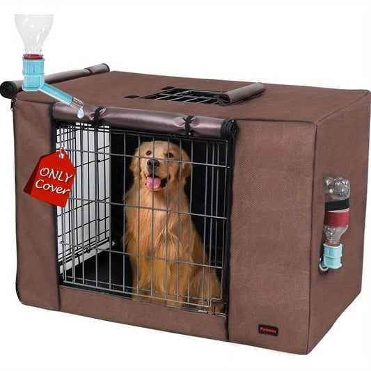 Waterproof Dog Crate Cover with Water Bottle Nozzle Access