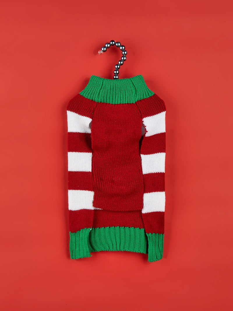 Christmas Santa Claus Knit Dog Sweater Acrylic Winter Pet Apparel