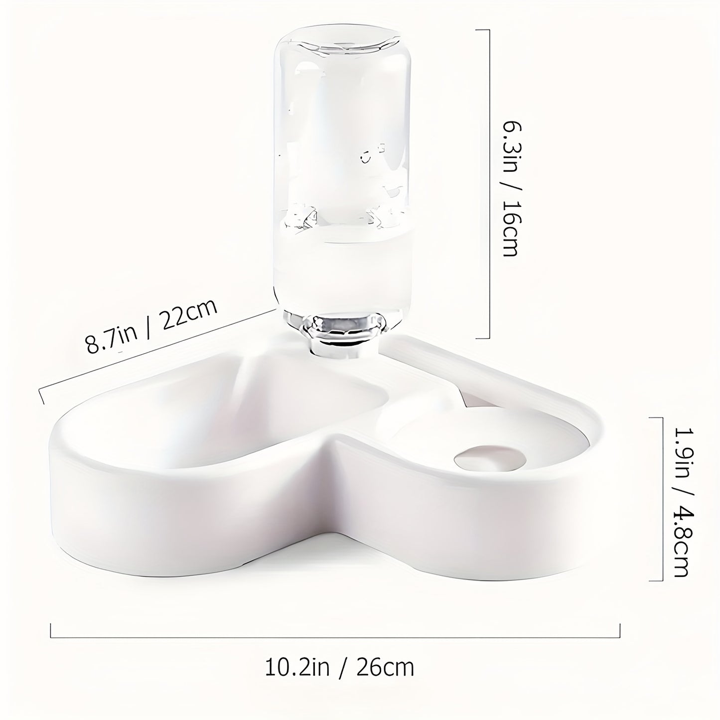 Customizable Pet Double Bowl With Automatic Water Dispenser