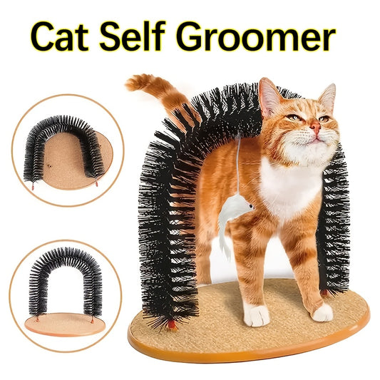 Herbal Infused Cat Arch Self Groomer Scratcher Nonslip Base