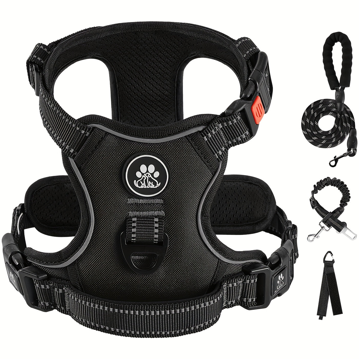 No Pull Reflective Dog Harness and Collar Set for All Dogs