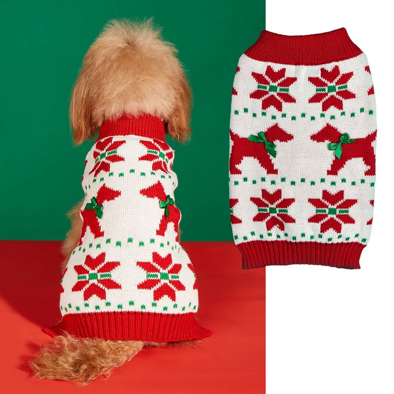 Christmas Santa Claus Knit Dog Sweater Acrylic Winter Pet Apparel