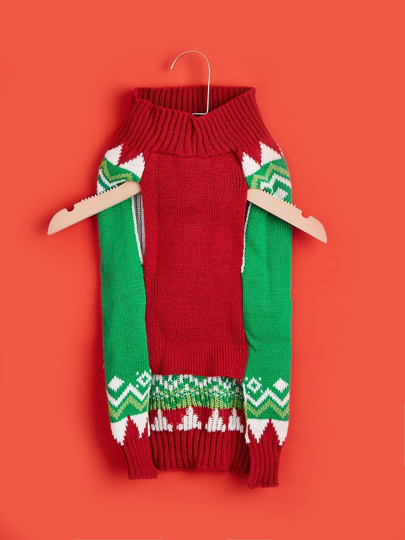 Christmas Santa Claus Knit Dog Sweater Acrylic Winter Pet Apparel