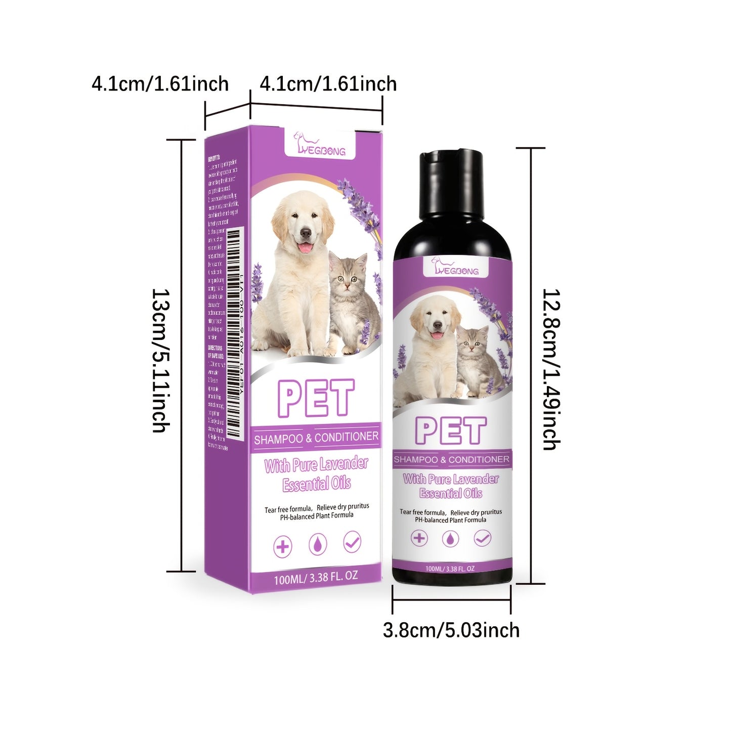 Gentle Lavender Chamomile Pet Shampoo and Conditioner for All Pets