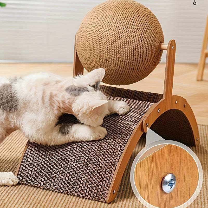 [Wear-resistant Cat Toy] Wear-resistant Cat Scratching Ball Toy | Vertical Cat Toy Cat Scratch Board Corrugated Paper Grinding Claw Board for Self relaxation