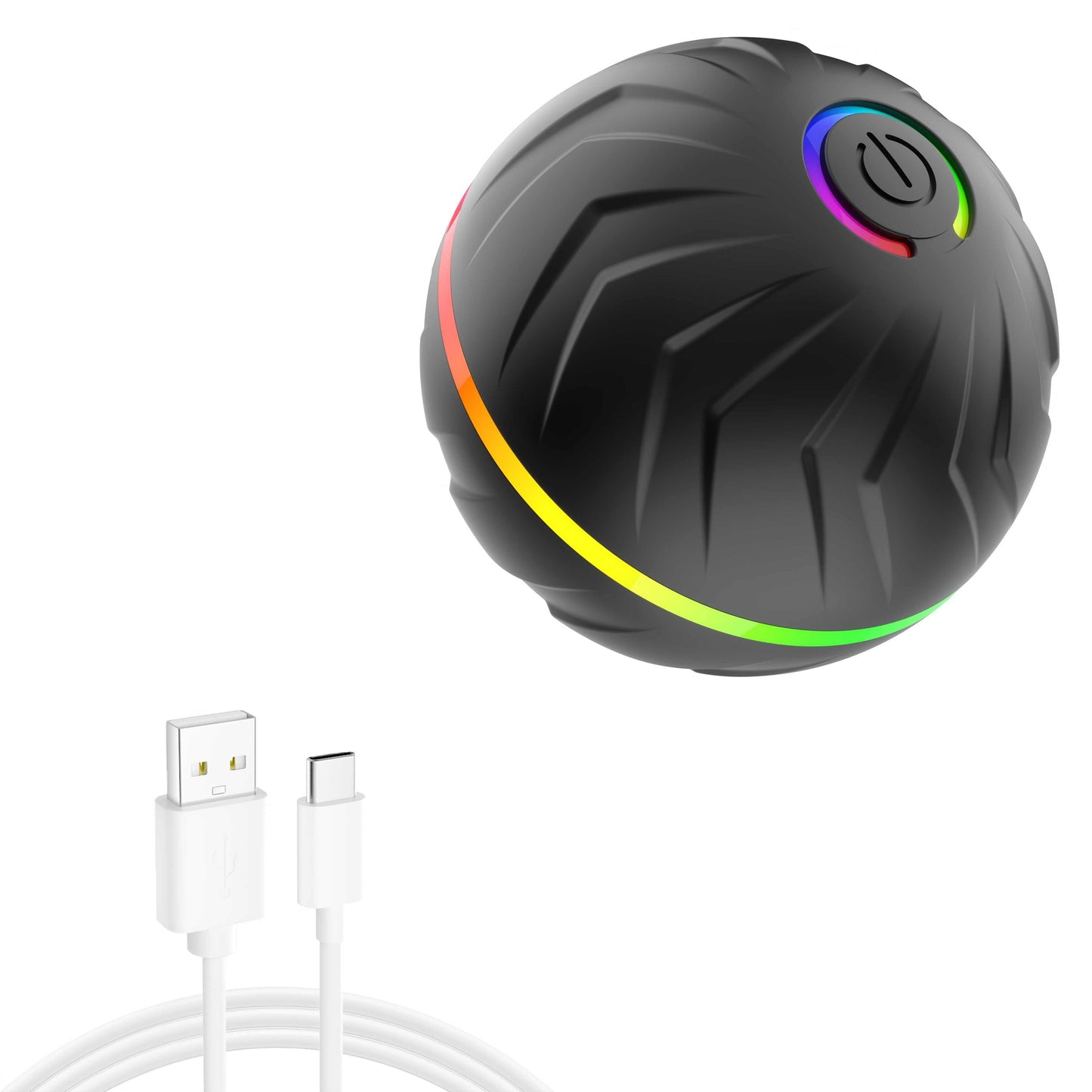 Smart Dog Teasing Ball, Interactive, Random Rolling & Jumping, Colorful Lights, Super Long 4-Hour Life, Includes Charging Cable & Manual, Multi-Surface Rolling & Jumping, Suitable for Tile Floors, Lawns, and Carpets