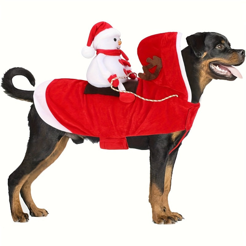 Santa Claus Dog Costume Christmas Outfit With Easy Buckle Collar
