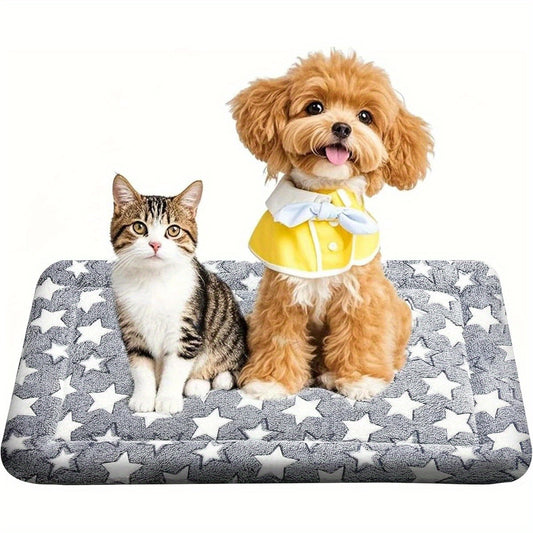 Soft Polyester Dog Bed Mat with Playful Star Pattern