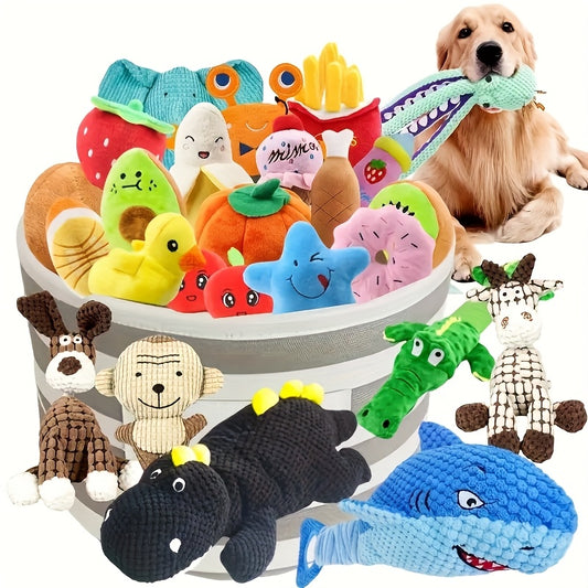 All Breed Soft Plush Dog Chew Toys Pack 14 Pieces Interactive Play