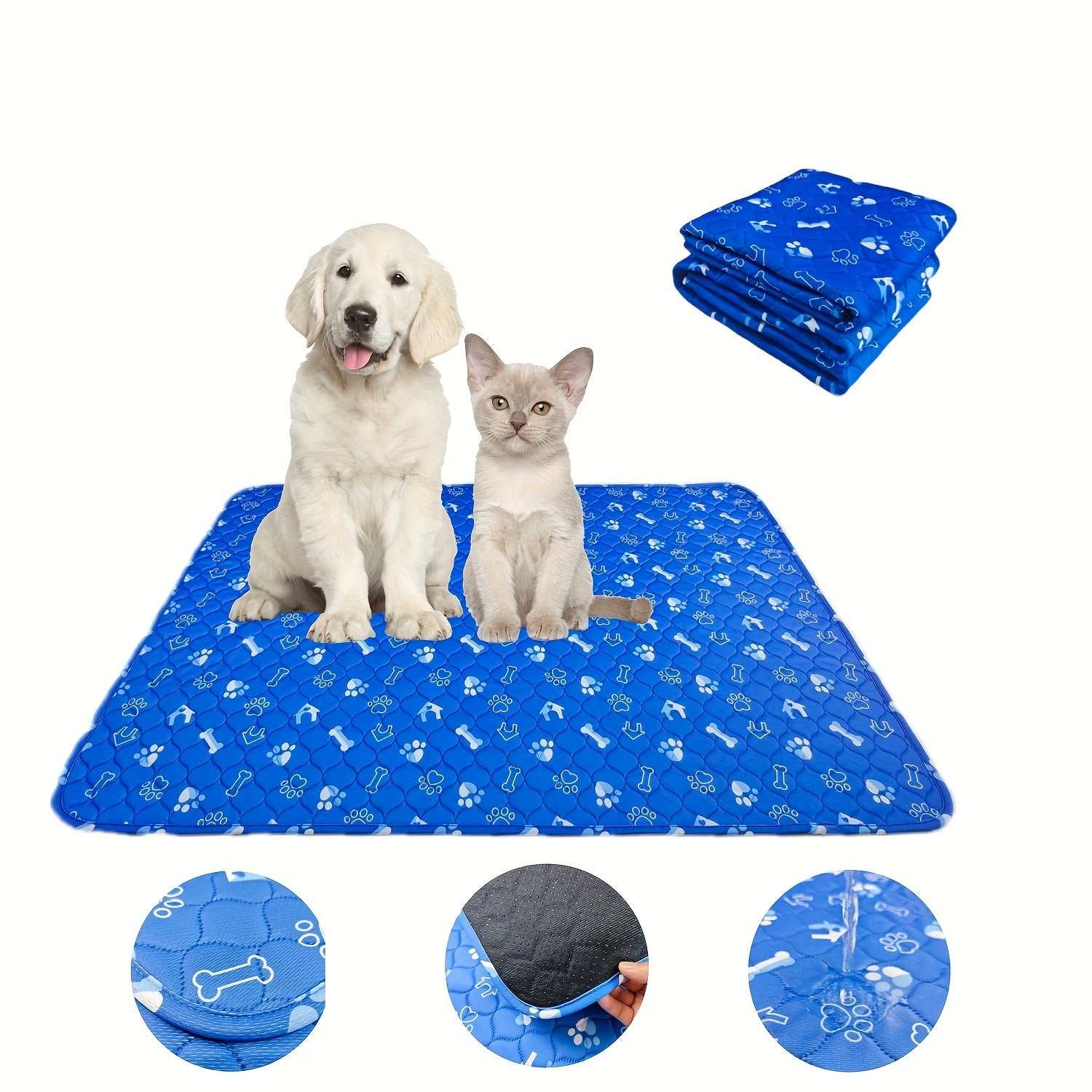 Pet Pee Pads, Washable And Reusable Dog Pee Pads, Absorbent Dog Bed Pad Mat With Non-Slip Bottom, Pet Potty Training Pad For Playpen, Crate And Floor