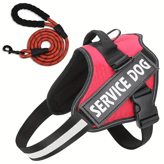 Adjustable Reflective Dog Harness Set for Easy Control