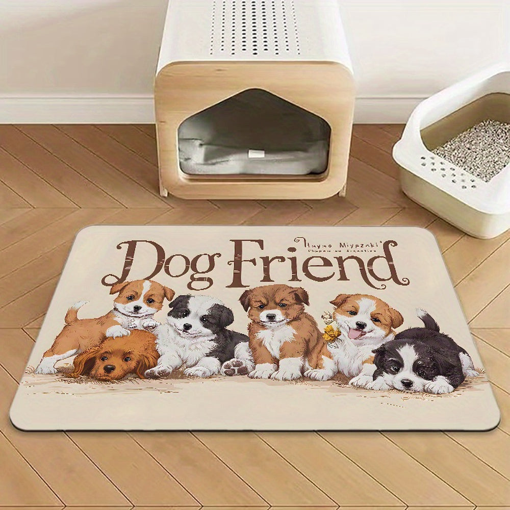 Water-Absorbing Anti-Slip Dog Bowl Mats for Mess-Free Feeding