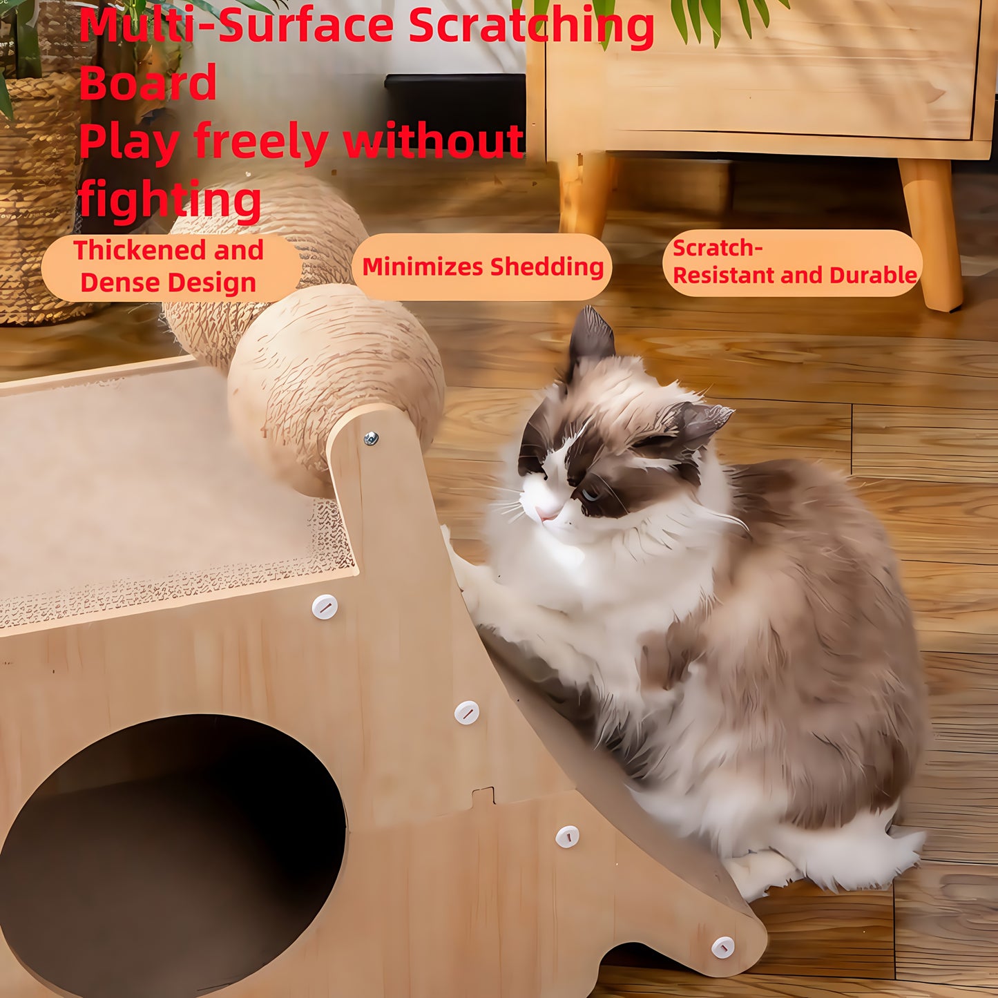 Dual Ball Cat Scratcher and Bed Combo for Endless Fun