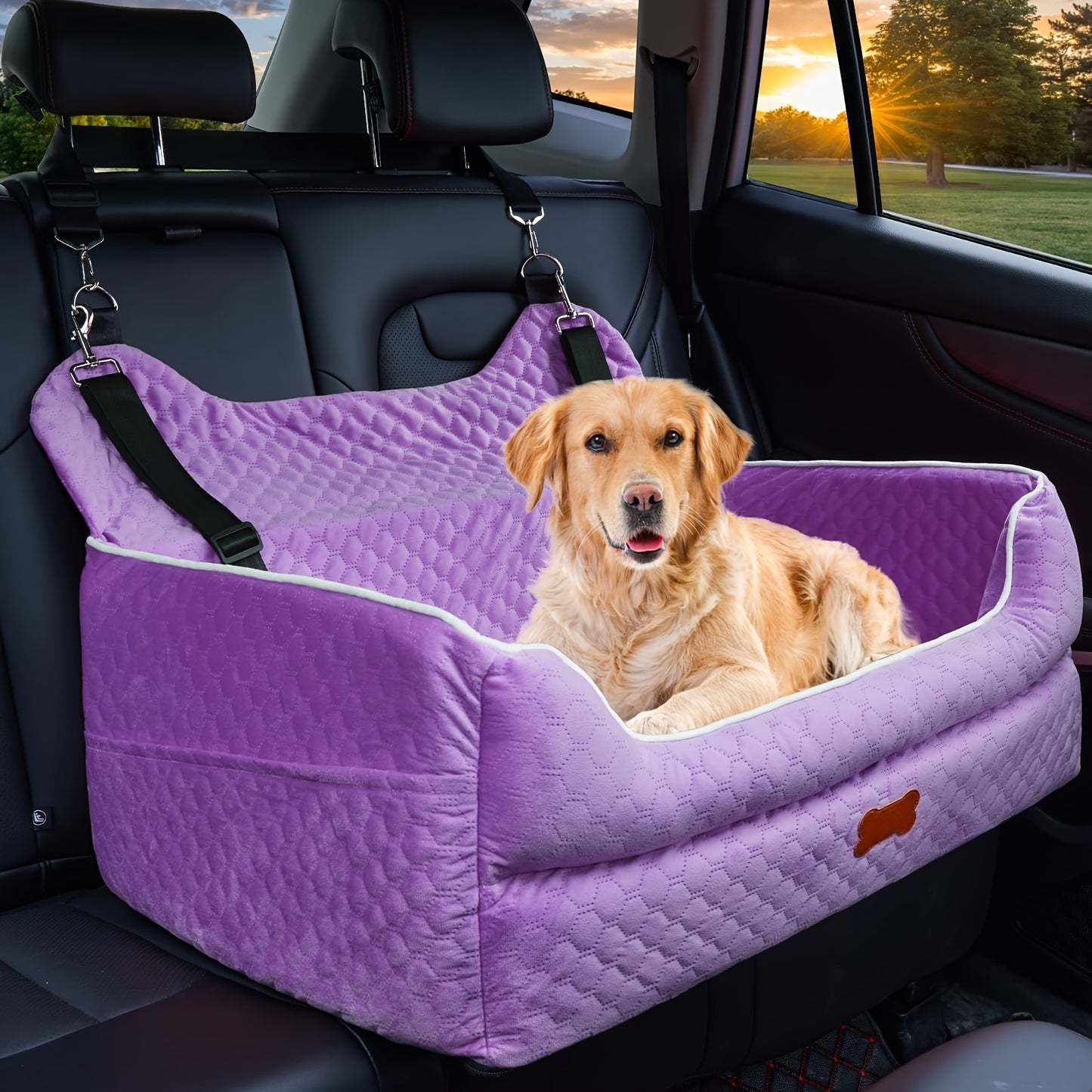 Dog Car Seat For Backseat Travel With Detachable Cushion