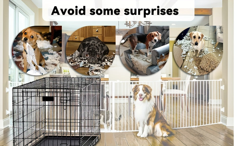 DOPINMIND Metal Dog Crate With Dividers And Tray