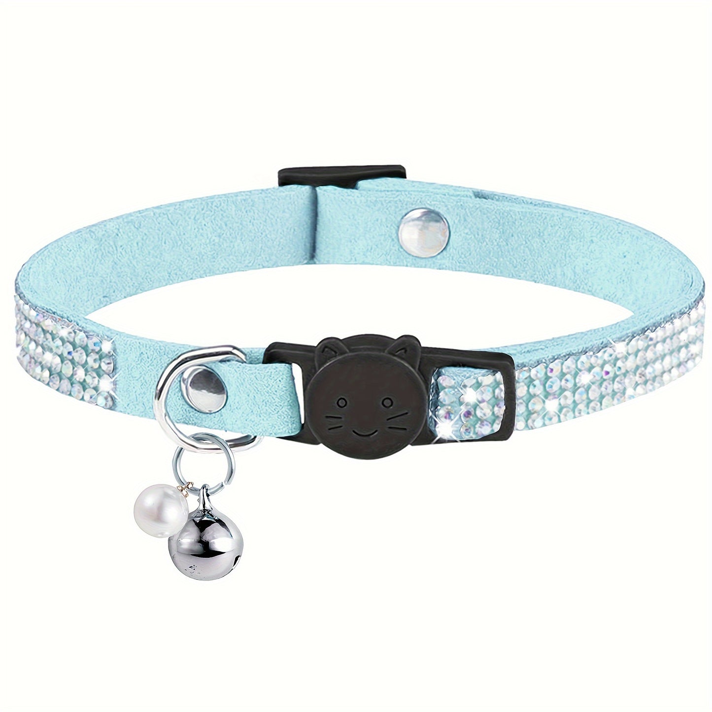 Rhinestone Cat Collar Breakaway With Bell Safety Buckle