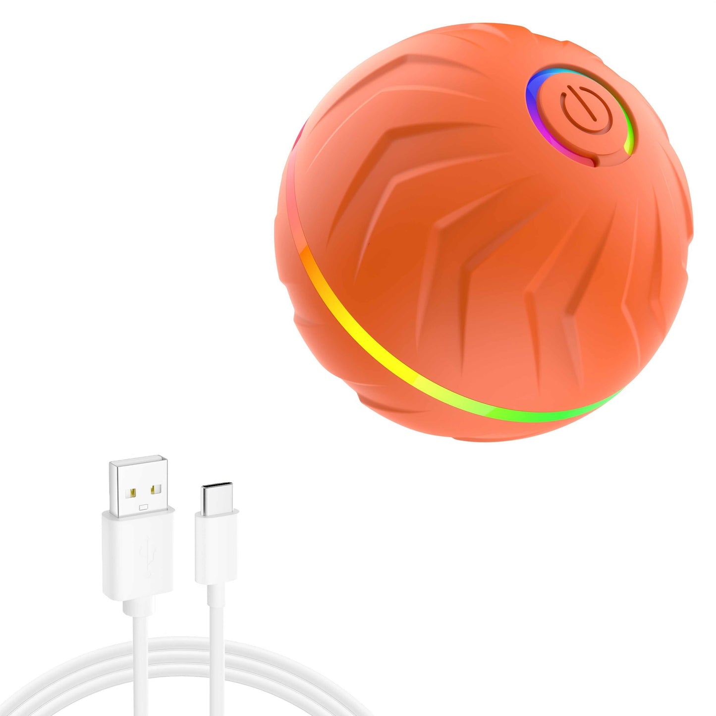 Smart Dog Teasing Ball, Interactive, Random Rolling & Jumping, Colorful Lights, Super Long 4-Hour Life, Includes Charging Cable & Manual, Multi-Surface Rolling & Jumping, Suitable for Tile Floors, Lawns, and Carpets