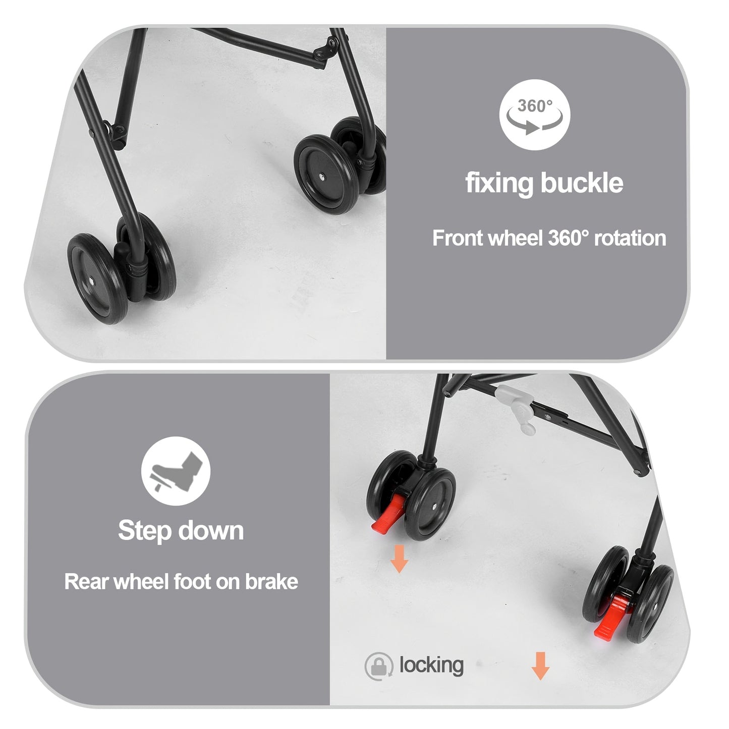 Heavy Duty Pet Stroller One Touch Folding Spacious Interior