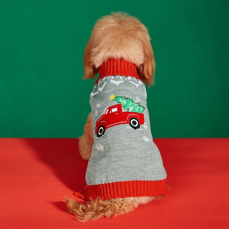 Christmas Santa Claus Knit Dog Sweater Acrylic Winter Pet Apparel