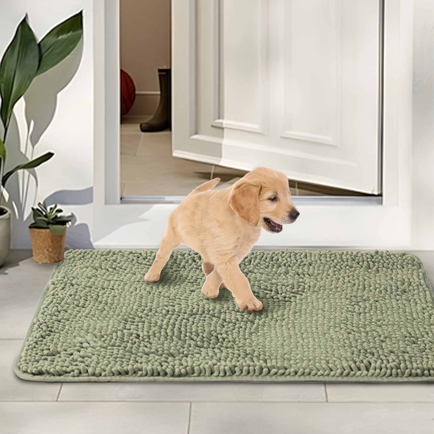 NIUBYAB Highly Absorbent Microfiber Dog Mat Non Slip Washable