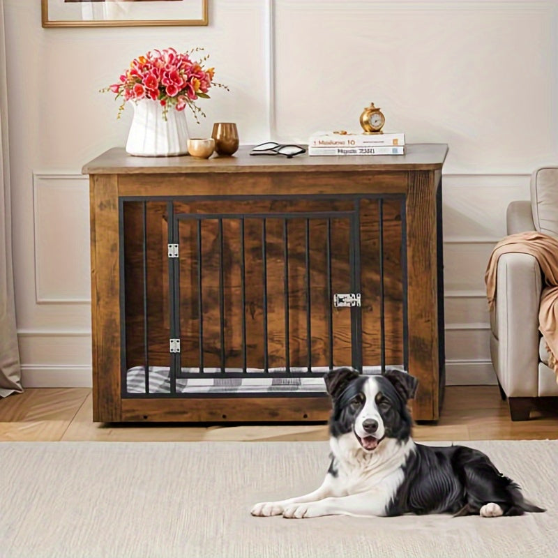 Modern Dog Crate Furniture and End Table Combination for Dogs