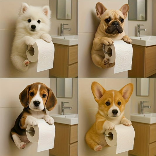 Rustic Cartoon Dog Tissue Holder Resin Home Decor Accent