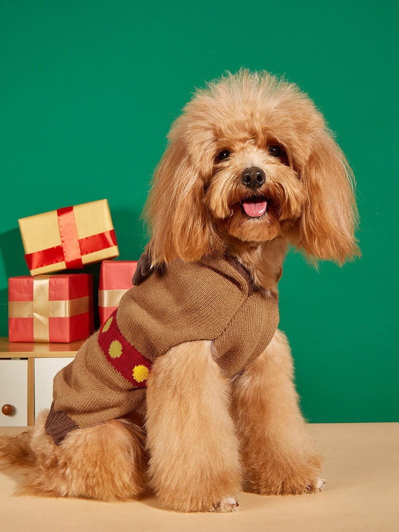 Christmas Santa Claus Knit Dog Sweater Acrylic Winter Pet Apparel