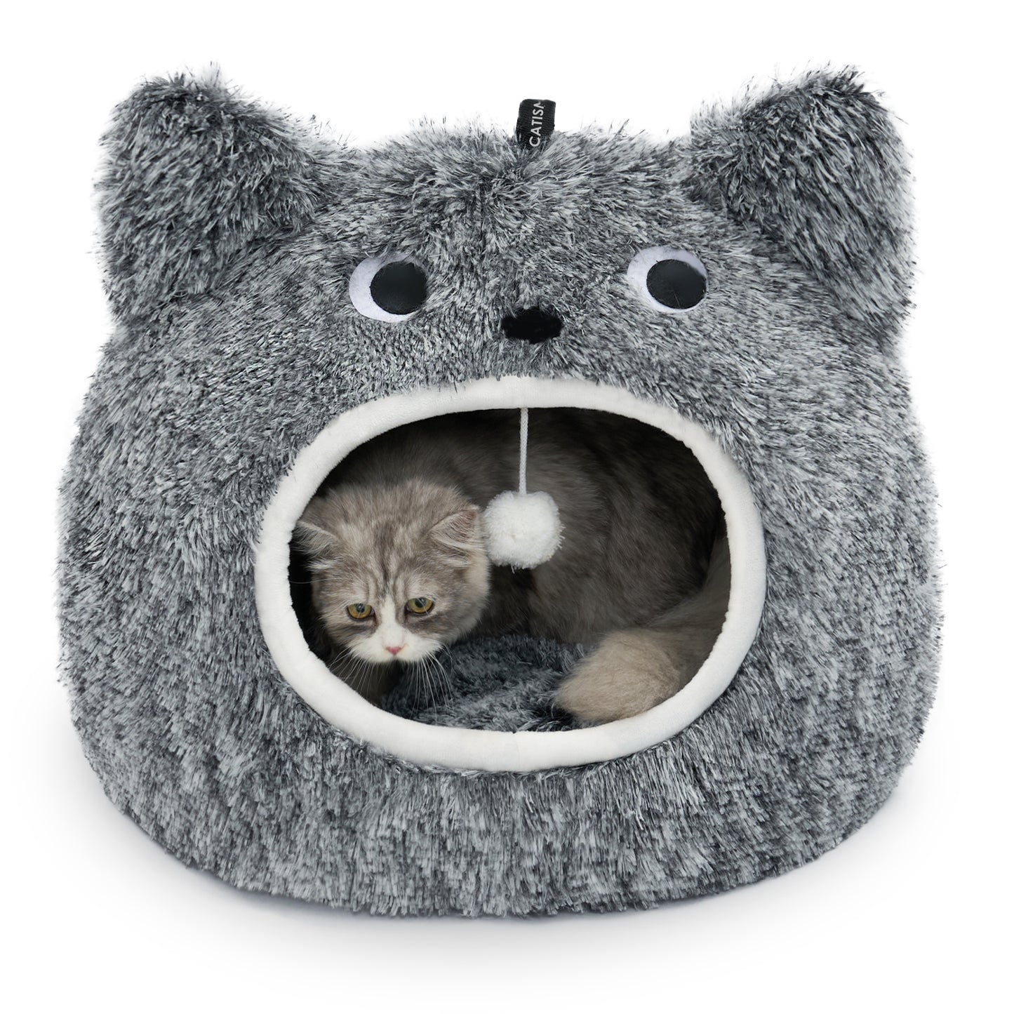 Cozy Cat Head-Shaped Bed for Indoor Cats and Small Dogs
