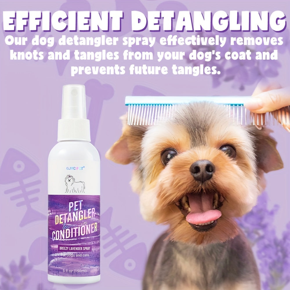 Dog Detangler Spray Leave-In Conditioner for Smooth and Tangle-Free Fur