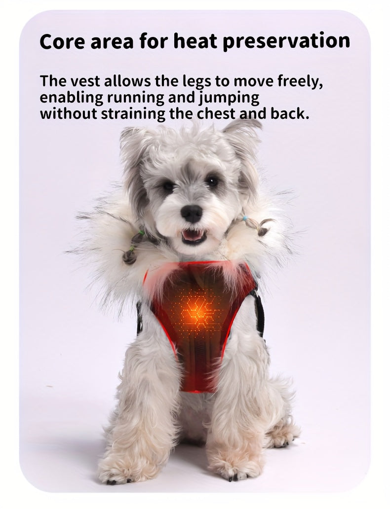 QQLE Autumn Winter Dog Jacket With Hood And Leash Hook